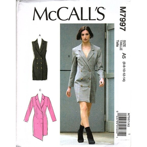 McCall's M7997 Misses 6 to 14 Double Breasted Dress UNCUT Sewing Pattern - Picture 1 of 2
